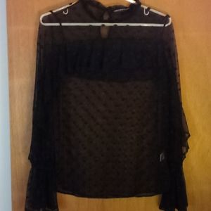 Harlow and Graham sheer black top size small